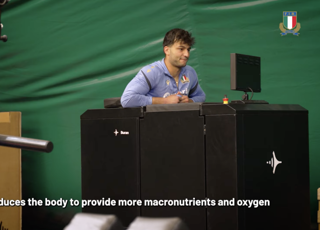 La criocabina Buran al servizio degli azzurri del rugby